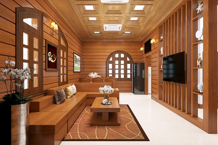 nội thất phòng khách bằng gỗ 5