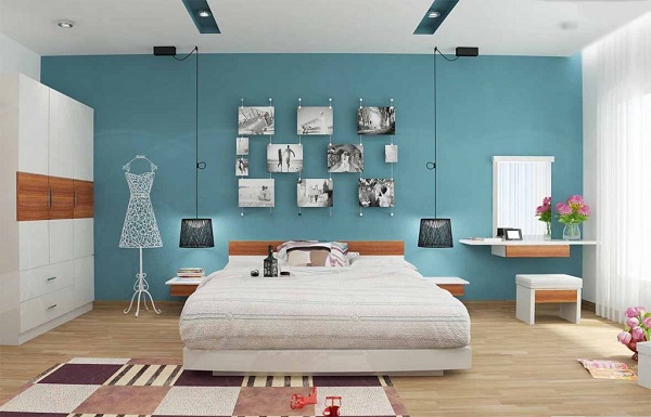 phòng ngủ đẹp màu xanh 4