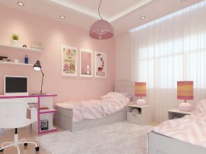 phòng ngủ màu hồng 1