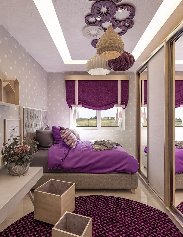 phòng ngủ màu tím 16