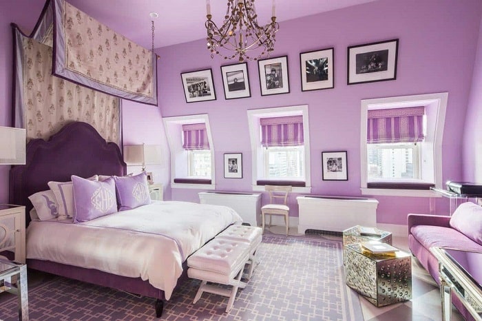 phòng ngủ màu tím 3