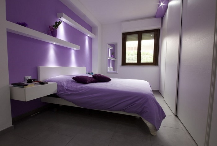 phòng ngủ màu tím 8