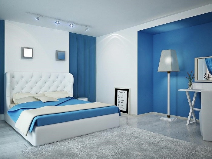 phòng ngủ màu xanh dương 4